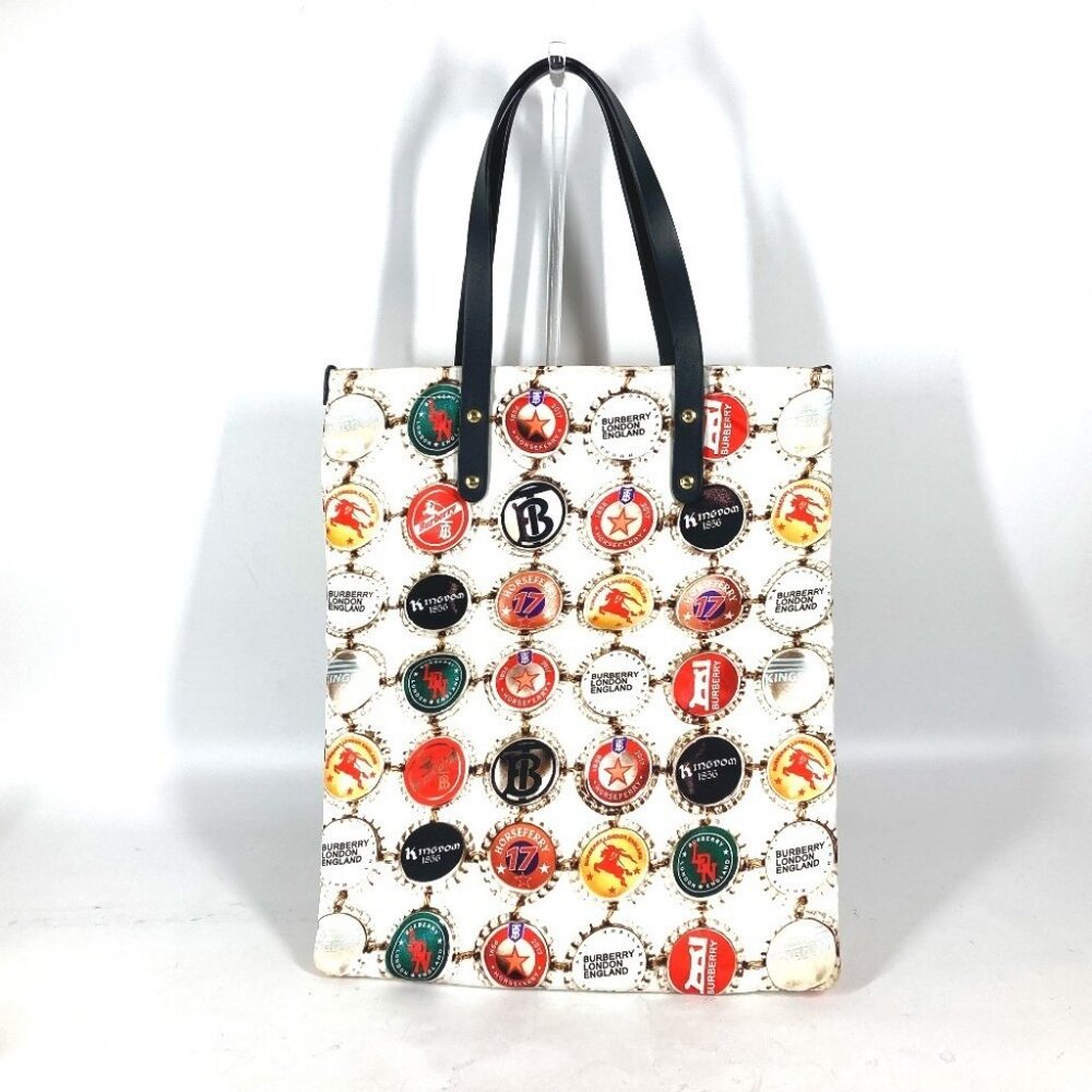 BURBERRY 8022365 logo Tote Bag Vertical Type Shoulder Bag Multicolore - Picture 12 of 15